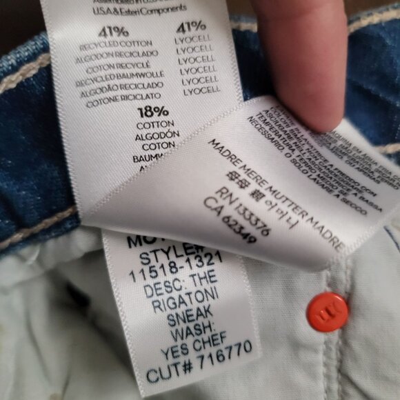 Snacks by MOTHER The Rigatoni Sneak Jeans Womens 30 Y2K Boho Baggy Relaxed - Picture 8 of 8